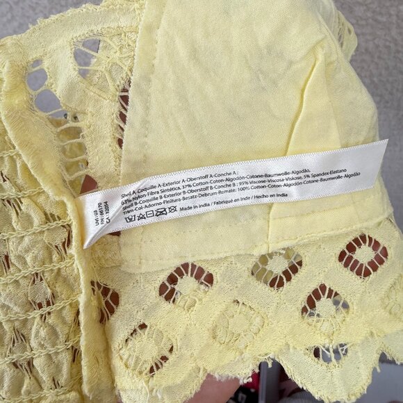 free people adella bralette boho strappy lace crop top yellow - Picture 9 of 10